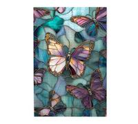 Cafemira Jigsaw Puzzle For Adults 1000 Pieces,Stained Glass Butterflies Pattern,Relieve Stress And Enjoy The Fun Of Solving,Exercise Your Hands On Skills,Brain Challenge,Complete With Family