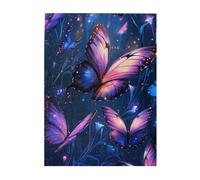 Cafemira jigsaw Puzzle for Adults 500 Pcs,Wooden Puzzles,Colored butterflies retro art,Relieve Stress and Enjoy the Fun of Solving,Exploratory hobbies &challenges,Complete with family friends