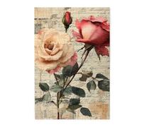 Cafemira Jigsaw Puzzle Wooden 1000 Pcs,Vintage Rose,Creative Activity Hobbies For Adults,Exercise Hands On Skills & Thinking,Brain Challenge,Great For Relaxation And Display