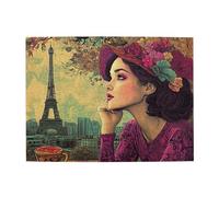 Cafemira Jigsaw Puzzle Wooden 500 Pcs For Adult,Nostalgic Posters Of City Landmarks And Beautiful Women,Relax And Enjoy The Fun Of Solving,Hands On Assembly Of Your Home Decor Wall Art