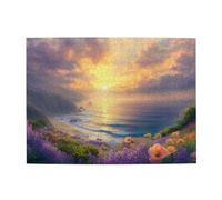 Cafemira Jigsaw Puzzles For Adults,Romantic Seaside Twilight,500 Pcs Wooden Puzzles,Exercise Hands On Skills And Thinking,Stress Relieving Pleasure,Pleasure Both Body And Mind