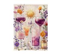 Cafemira Landscape Jigsaw Puzzle 500 Piece,Romantic Toned Cocktail Glasses,Elegant Beverage Scene,Adults Wooden puzzles,Relieve Stress & Enjoy the Fun of Solving,Great for Relaxation and Display