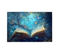 Cafemira Open Books And Trees,Adults Wooden Jigsaw Puzzle 1000 Pcs,Vibrant Design,Brainstorming For Stress Relief,Use Your Imagination To The Fullest,Pleasure Both Body And Mind,