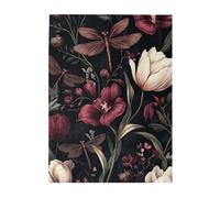 Cafemira Plant prints of dragonflies and flowers,Wooden Jigsaw Puzzle 500 pcs for Adults,Every Piece is Unique,Exercise Hands-on Ability and Thinking Patience,Relax and Enjoy the Fun of Solving,