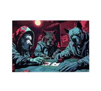 Cafemira Poker Gambling Dogs,Vibrant Jigsaw Puzzle 1000 Piece,Impossible Hard Difficult Challenging Puzzles For Adults,Relieve Stress And Enjoy The Fun Of Solving,Complete With Family Friends