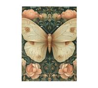 Cafemira symmetrical illustration of a butterfly,Wooden Jigsaw Puzzle 500 pcs for Adults,Exercise Hands-on Ability and Thinking Patience,Relax and Enjoy the Fun of Solving,Stunning Artwork