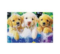 Cafemira Three Puppies in Bubbles Bath,1000 pcs animal Wooden Jigsaw Puzzle,Adorable Canine Bath Time,Adult puzzle game,Relax and Enjoy the Fun of Solving,Exercise your hands on skills