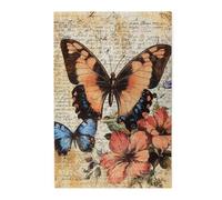 Cafemira Vibrant Jigsaw Puzzle 1000 Piece,Exquisite butterflies on vintage paper,Adults Wooden puzzles,Relieve Stress & Enjoy the Fun of Solving,Complete with family friend,gift for insect Lovers