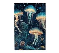 Cafemira vibrant jigsaw Puzzles for Adults 1000 Pieces,underwater sea creatures,Wooden Puzzle,jellyfish and coral,Relieve Stress and Enjoy the Fun of Solving,Exercise your hands on skills