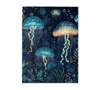 Cafemira vibrant jigsaw Puzzles for Adults 500 Pieces,Wooden Puzzle,jellyfish and coral,Relieve Stress and Enjoy the Fun of Solving,Exercise your hands on skills,for sea creatures lovers