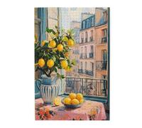 Cafemira Vibrant lemon tree,1000 pcs Wooden Jigsaw Puzzle for Adult,Comfortable apartment windows,Relieve Stress and Enjoy the Fun of Solving,suitable for entertaining with family during holidays
