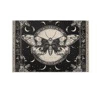 Cafemira Vintage 1000 pcs Wooden Jigsaw Puzzle for Adult,Black and white tones,Moonlit Moth,Relieve Stress and Enjoy the Fun of Solving,Exercise your hands on skills,Complete with family friends