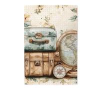 Cafemira Vintage jigsaw Puzzles for Adults 1000 Pieces,old-fashioned suitcases,Wooden Puzzle,Relieve Stress and Enjoy the Fun of Solving,Exercise your hands on skills,Every Piece is Unique