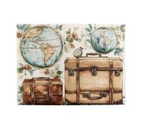 Cafemira vintage travel,old-fashioned suitcases,Wooden Jigsaw Puzzle for Adult,500 pcs,Relieve Stress and Enjoy the Fun of Solving,Exercise your hands on skills,Complete with family Friends
