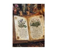 Cafemira Vintage Wooden Jigsaw Puzzle 500 pcs for Adults,Open antique book,Relieve Stress and Enjoy the Fun of Solving Puzzles,Exercise your hands on skills,Complete with family and friends