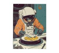 Cafemira whimsical Wooden Jigsaw Puzzle 500 Piece for Adult,Astronaut Preparing Meal Among the Stars,Exercise Hands-on Ability & Thinking Patience,Great for Relaxation& Display for Puzzle Lovers