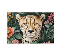 Cafemira Wildlife Wooden Jigsaw Puzzle 1000 Pieces For Adults,Leopard Hiding In The Jungle,Relax Enjoy The Fun Of Solving,Exercise Your Hands On Skills,For Party Game Nights And Family Recreation