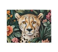Cafemira Wildlife Wooden Jigsaw Puzzle 500 Pieces For Adults,Leopard Hiding In The Jungle,Relax Enjoy The Fun Of Solving,Exercise Your Hands On Skills,For Party Game Nights And Family Recreation