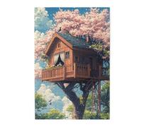 Cafemira Wooden 1000 pcs Jigsaw Puzzle,Huge trees and treehouses,Adult puzzles game,Relieve Stress and Enjoy the Fun of Solving Puzzles,Use your imagination to the fullest,challenge to yourself