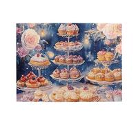 Cafemira Wooden 500 pcs Jigsaw Puzzle,various fantasy pastries and desserts,Adult puzzles game,Relieve Stress and Enjoy the Fun of Solving Puzzles,Ideal for Relaxation &Family Fun,