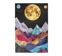 Cafemira Wooden Jigsaw Adult Puzzle 1000 Pcs,Modern Art,Moon And Mountains,Every Piece Is Unique,Challenging Brain Exercise,Relieve Stress And Enjoy The Fun Of Solving Puzzles,