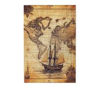 Cafemira Wooden Jigsaw Adult Puzzle 1000 Pcs,Vintage World Maps,Every Piece Is Unique,Challenging Brain Exercise,Relieve Stress And Enjoy The Fun Of Solving Puzzles,Pleasure Both Body And Mind