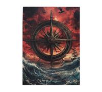 Cafemira Wooden Jigsaw Adult Puzzle 500 Pcs,Retro Compass,Ideal For Party Game Nights,Relieve Stress And Enjoy The Fun Of Solving Puzzles,Complete With Family And Friends