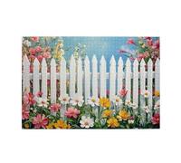 Cafemira Wooden jigsaw,Fence full of flowers,1000 pcs puzzle for adults,Exercise Hands on Skills and Thinking,Hands on assembly of your home decor wall art,gift for family friends