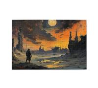 Cafemira Wooden Jigsaw,Lonely Moon,1000 Pcs Puzzle For Adult,Relieve Stress And Enjoy The Fun Of Solving Puzzles,Use Your Imagination To The Fullest,Exploratory Hobbies And Challenges