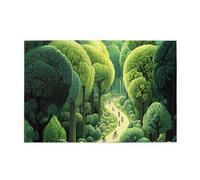 Cafemira Wooden Jigsaw Puzzle 1000 pcs,A surreal illustration of a forests path,Adult puzzles game,Relieve Stress and Enjoy the Fun of Solving Puzzles,Ideal for Relaxation and Family Fun,