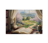 Cafemira Wooden Jigsaw Puzzle 1000 pcs,Cozy Book Table& Coffee Scene,puzzles for Adults,Brainstorming for Stress Relief,Exercise Hands on Skills and Thinking,Exploratory hobbies and challenges