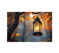 Cafemira Wooden Jigsaw Puzzle 1000 pcs for Adults,A lantern in the autumn forests,Hands on assembly of your home decor wall art,Challenging Brain Exercise,Ideal for Relaxation and Family Fun