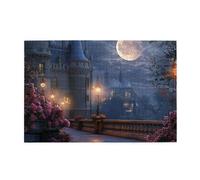 Cafemira Wooden Jigsaw Puzzle 1000 pcs for Adults,Enchanted Night Castle Landscape,Hands on assembly of your home decor wall art,Challenging Brain Exercise,Enjoy the Puzzles Solving Process