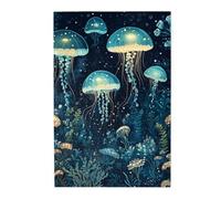 Cafemira Wooden Jigsaw Puzzle 1000 pcs,for Adults,jellyfish and coral,Relax and Enjoy the Fun of Solving,Exercise your hands on skills,pleasure both body and mind,gift for sea creatures lovers