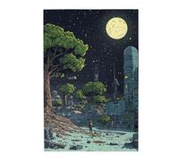 Cafemira Wooden Jigsaw Puzzle 1000 pcs for Adults,Moon Base Afforestsation,Unique Space Exploration Artwork,Exercise Hands-on Ability and Thinking Patience,Ideal for Relaxation and Family Fun