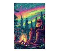 Cafemira Wooden Jigsaw Puzzle 1000 pcs,for Adults,whimsical The gorilla sat by the campfire,Relax and Enjoy the Fun of Solving,Exercise your hands on skills,pleasure both body and mind