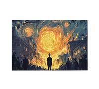Cafemira Wooden Jigsaw Puzzle 1000 pcs,In a surreal forests of silence, the man walks alone,Exercise Hands-on Ability and Thinking Patience,for entertaining with family during holidays