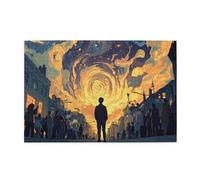 Cafemira Wooden jigsaw Puzzle 1000 pcs,In a surreal forests of silence, the man walks alone.Relieve Stress and Enjoy the Fun of Solving,Funny Artwork for Adults,Exercise your hands on skills