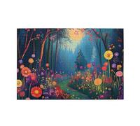 Cafemira Wooden Jigsaw Puzzle 1000 pcs,Jungle paths filled with flowers,Stunning Artwork,Adult puzzles game,Hands on assembly of your home decor wall art,challenge to yourself,enjoy the process