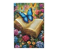 Cafemira Wooden Jigsaw Puzzle 1000 pcs,open book & vibrant butterfly,puzzles for Adults,Brainstorming for Stress Relief,Exercise Hands on Skills and Thinking,Exploratory hobbies and challenges