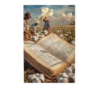 Cafemira Wooden Jigsaw Puzzle 1000 Pcs,Workers Picking Cotton Fields&Old Book,Relieve Stress And Enjoy The Fun Of Solving,Hands On Assembly Of Your Home Decor Wall Art,Gifts For Adults,