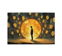 Cafemira Wooden Jigsaw Puzzle 1000 Piece,A man facing different emotions in the mirror,Brainstorming for Stress Relief,Creative Play & Holiday Party Gifts Artwork Wall Home Decor,
