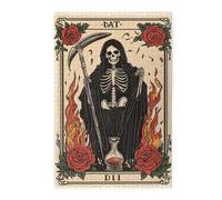 Cafemira Wooden Jigsaw Puzzle 1000 Piece For Adult,A Grinning Skeleton In A Black Cloak Holding A Large Scythe,Exercise Hands-On Ability & Thinking Patience,Exploratory Hobbies And Challenges