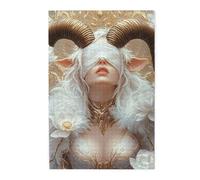 Cafemira Wooden Jigsaw Puzzle 1000 Piece For Adult,A Mystical Portrait Of The Zodiac Sign Aries,Relieve Stress And Enjoy The Fun Of Solving,Great For Relaxation And Display,Stunning Artwork