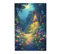 Cafemira Wooden Jigsaw Puzzle 1000 Piece For Adult,Enchanted Forests With Magical Cottage,Exercise Hands On Skills And Thinking,Hands On Assembly Of Your Home Decor Wall Art,Stunning Artwork
