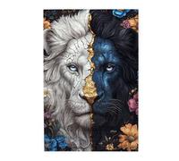 Cafemira Wooden Jigsaw Puzzle 1000 Piece for Adult,Majestic Lion Head,Relieve stress and enjoy the fun of solving,Deep relaxation for yourself,Party events to bring people closer together