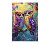 Cafemira Wooden Jigsaw Puzzle 1000 Piece For Adult,Owl Couple Cuddling Together,Exercise Your Hands On Skills,Relax And Enjoy The Fun Of Solving,Every Piece Is Unique,Complete With Family Friends