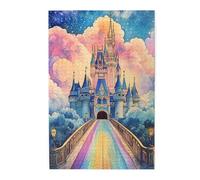 Cafemira Wooden Jigsaw Puzzle 1000 Piece for Adult,Rainbow Bridge leading to the castle,Relieve stress and enjoy the fun of solving,challenge to yourself,Great for Relaxation and Display