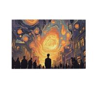 Cafemira Wooden Jigsaw Puzzle 1000 Piece,In a surreal forests of silence, the man walks alone.Brainstorming for Stress Relief,Creative Play & Holiday Party Gifts Artwork Wall Home Decor,
