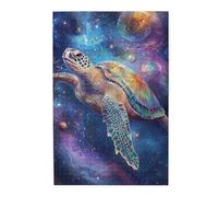Cafemira Wooden Jigsaw Puzzle 1000 Pieces For Adults,A Majestic Sea Turtle Gracefully Glides Through The Cosmic Waters,Exploratory Hobbies And Challenges,Relax And Enjoy The Fun Of Solving